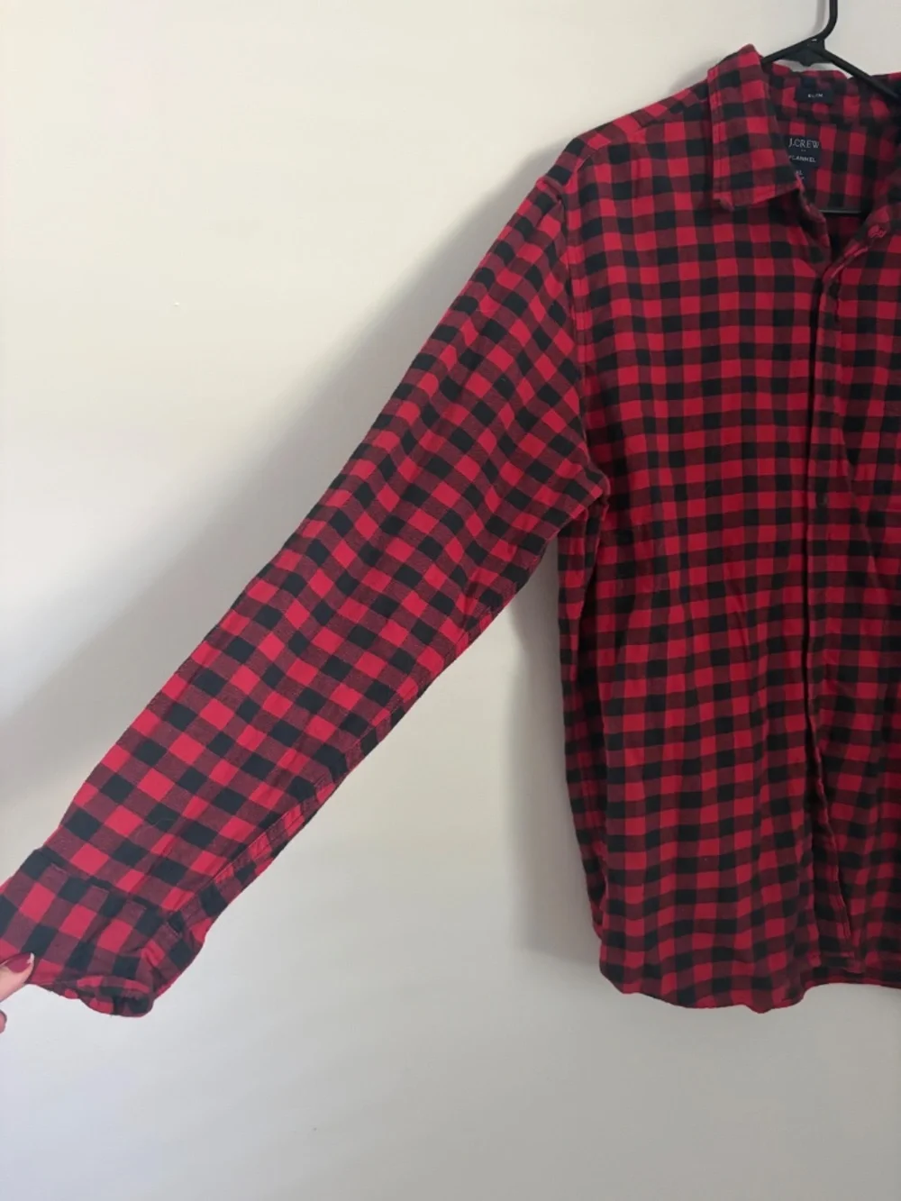 J Crew Slim Fit Men's Flannel Long Sleeve - XL - Buffalo Check